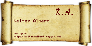 Keiter Albert névjegykártya